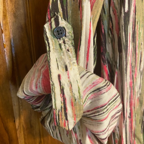 Nine West Button Down Linen Feel Blouse - Picture 6 of 8